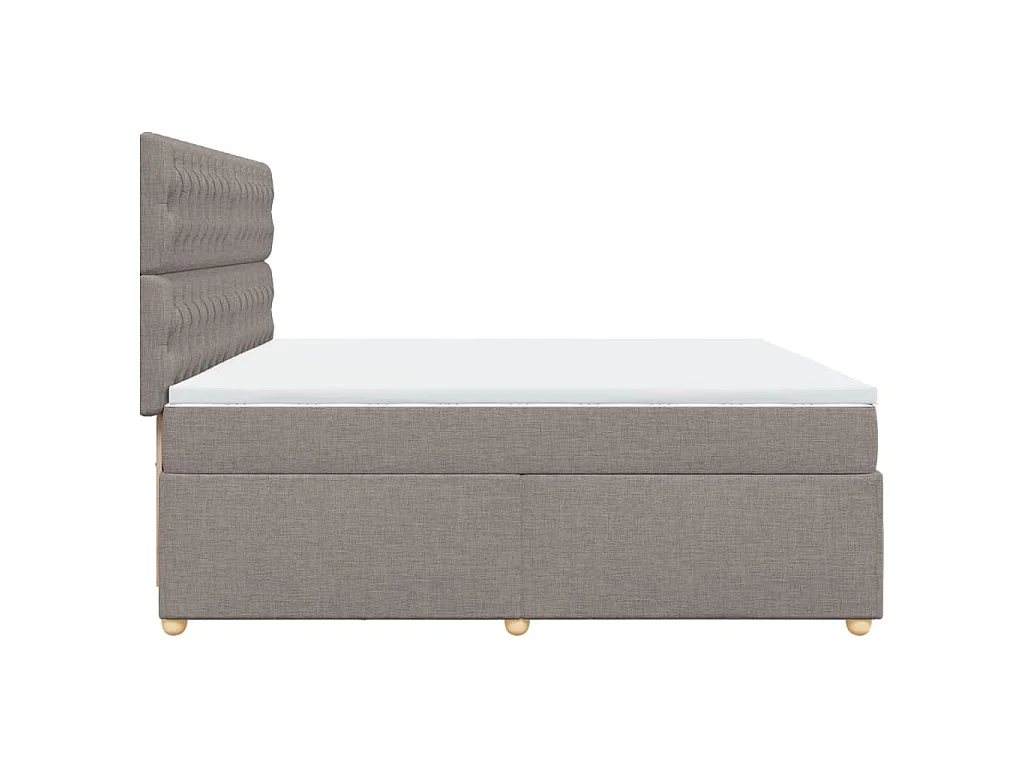Sommier à lattes de lit avec matelas Taupe 200x200 cm Tissu