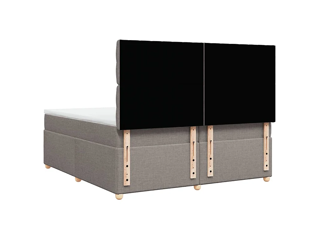 Sommier à lattes de lit avec matelas Taupe 200x200 cm Tissu