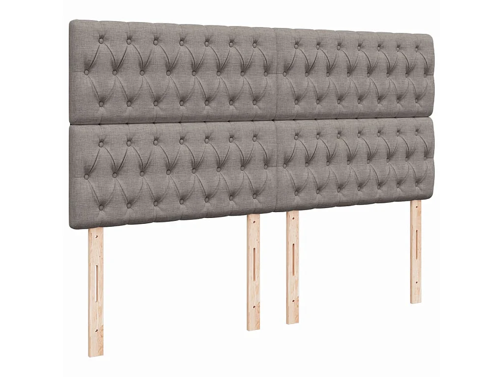 Sommier à lattes de lit avec matelas Taupe 200x200 cm Tissu