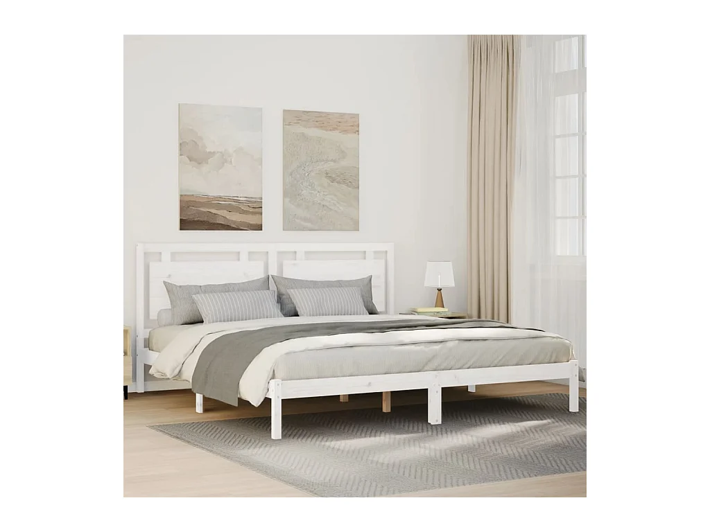 Cadre de lit extra long sans matelas 200x210 cm bois massif