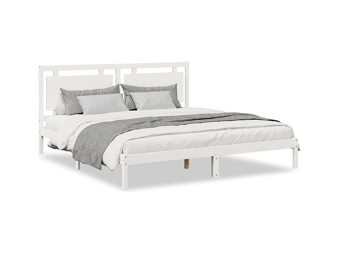 Cadre de lit extra long sans matelas 200x210 cm bois massif