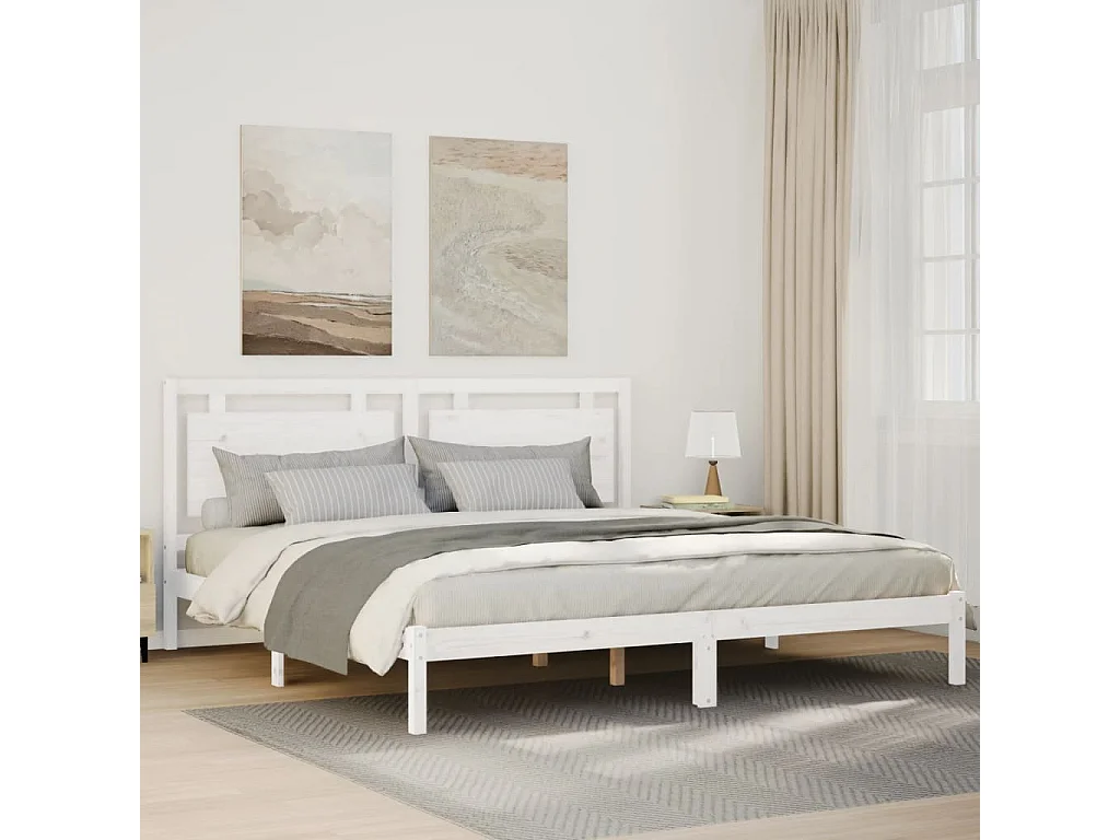 Cadre de lit extra long sans matelas 200x210 cm bois massif