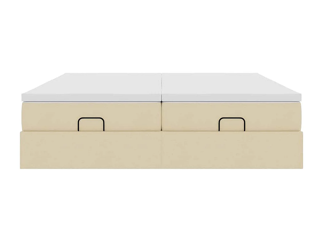 Ottoman bed met matrassen 200x200cm stof crèmekleurig