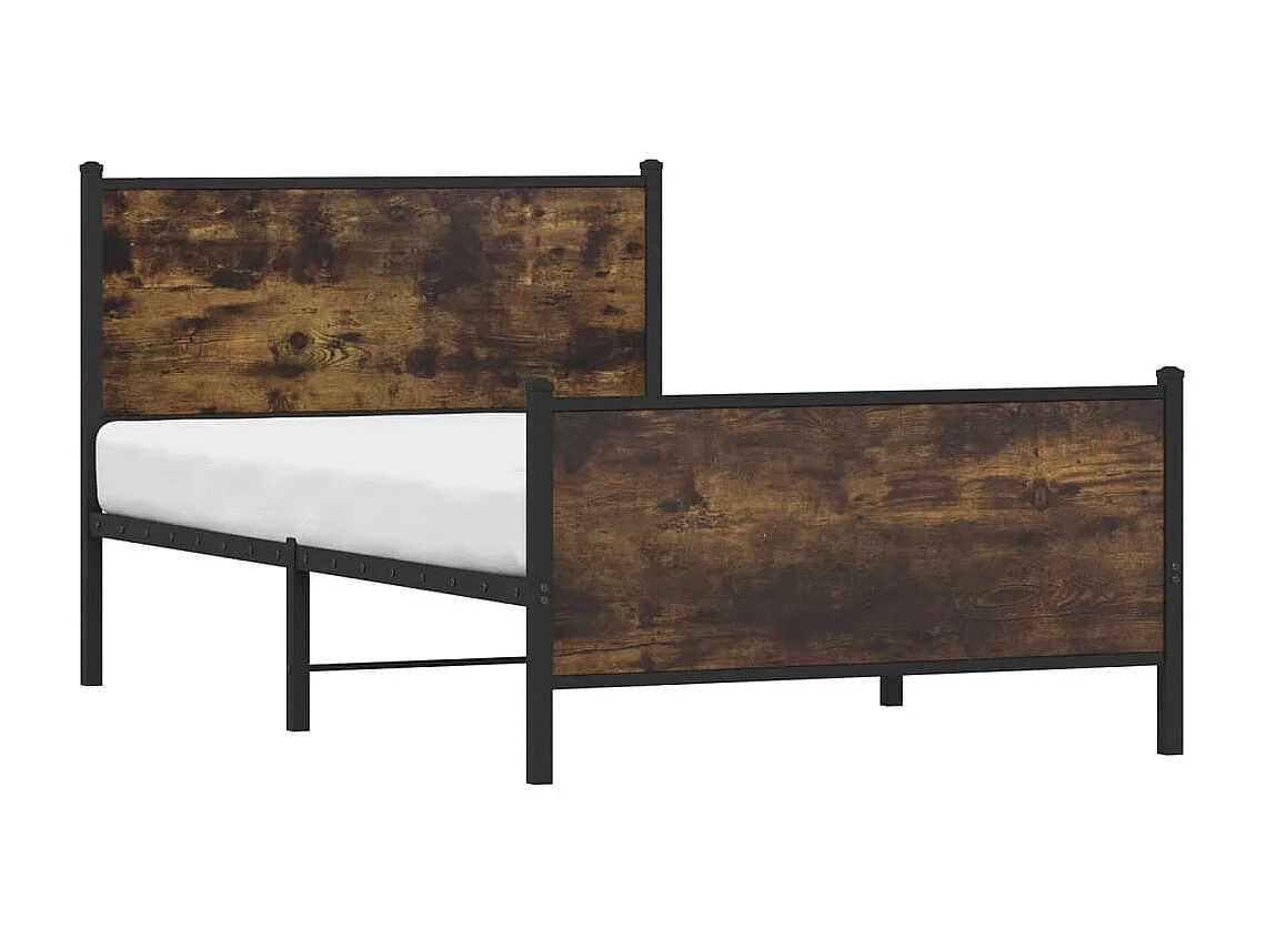 Metallbett ohne Matratze Räuchereiche 107x203 cm