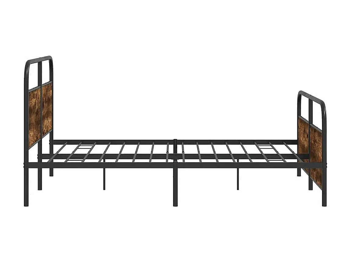 Cadre de lit en métal sans matelas chêne fumé 193x203 cm