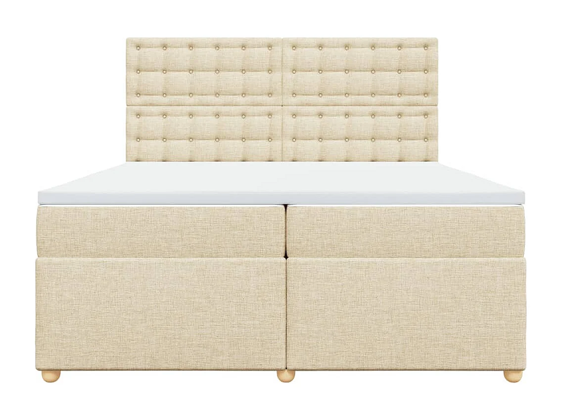 Boxspringbett mit Matratze Creme 200x200 cm Stoff
