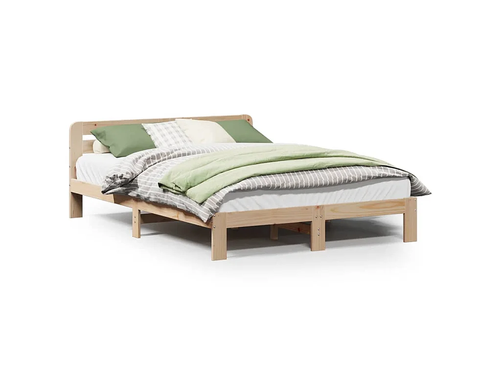 Estructura de cama sin colchón madera de pino blanco 150x200 cm
