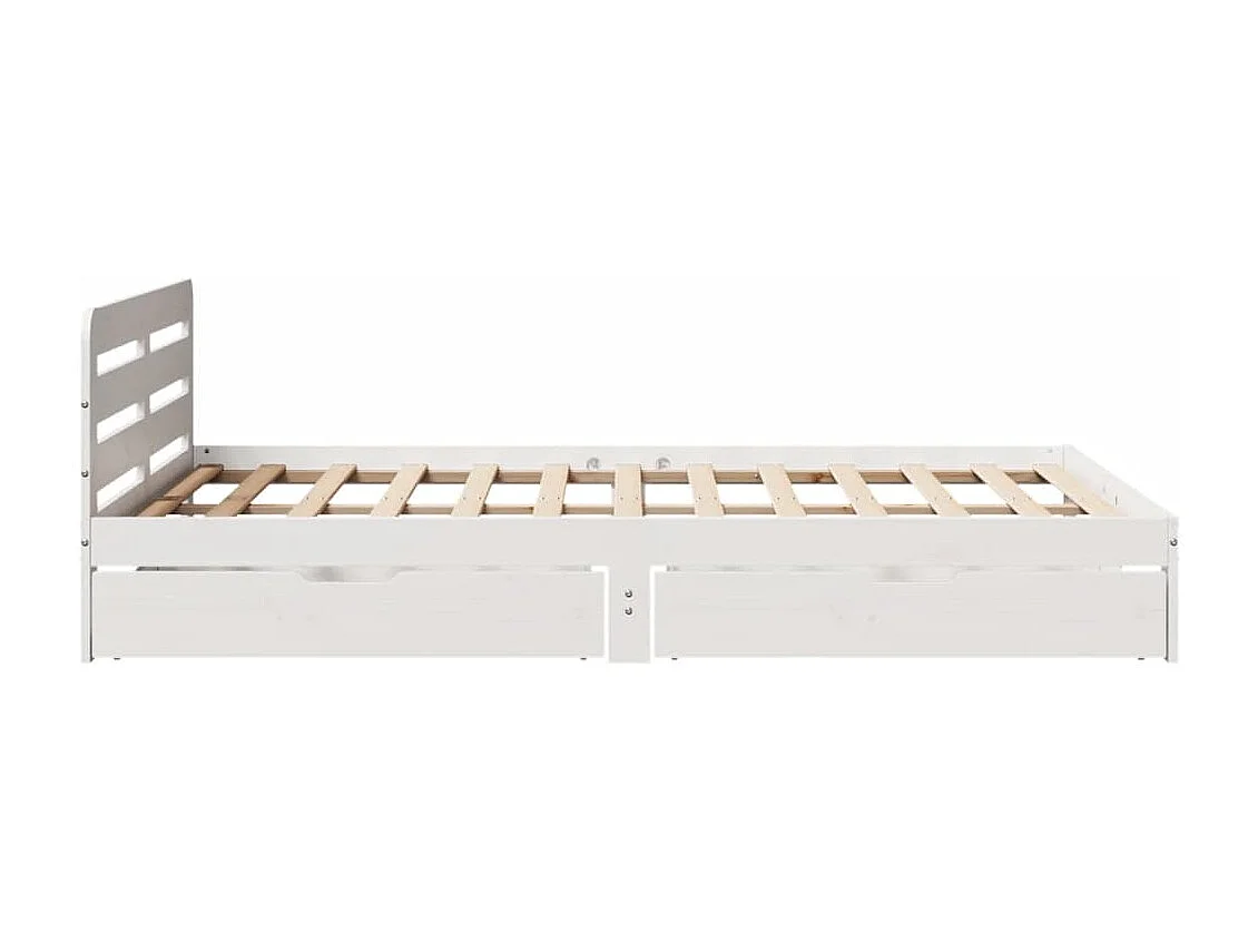 Cama sem colchão 150x200 cm madeira de pinho maciça branco