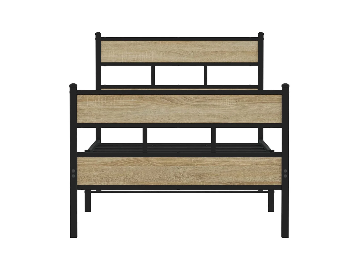 Bedframe zonder matras metaal sonoma eikenkleurig 107x203 cm