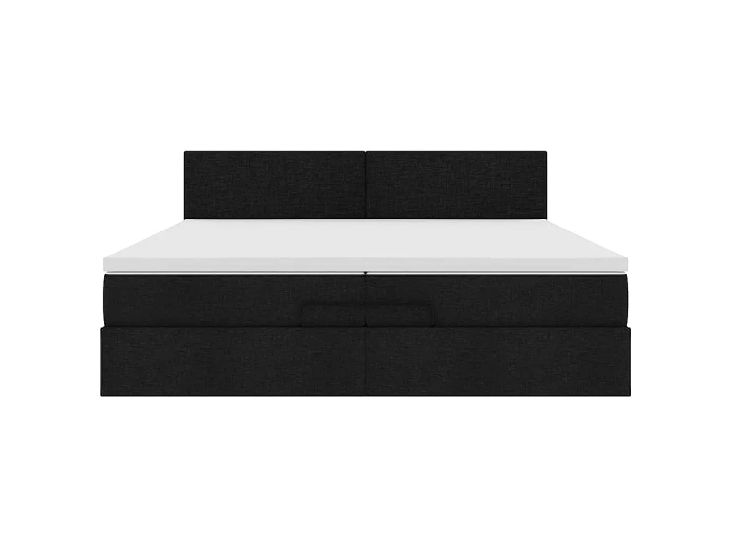 Ottoman bed met matras 200x200 cm stof zwart