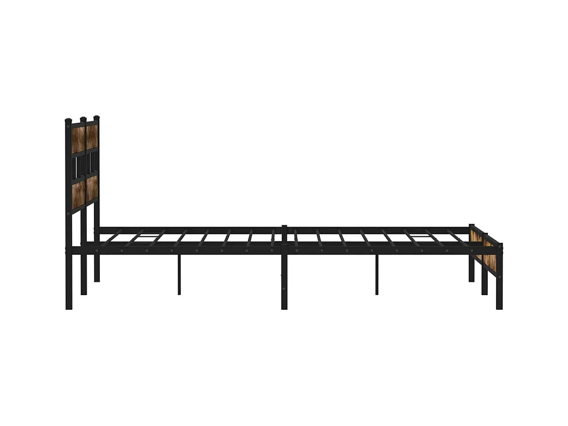 Metallbett ohne Matratze Räuchereiche 193x203 cm