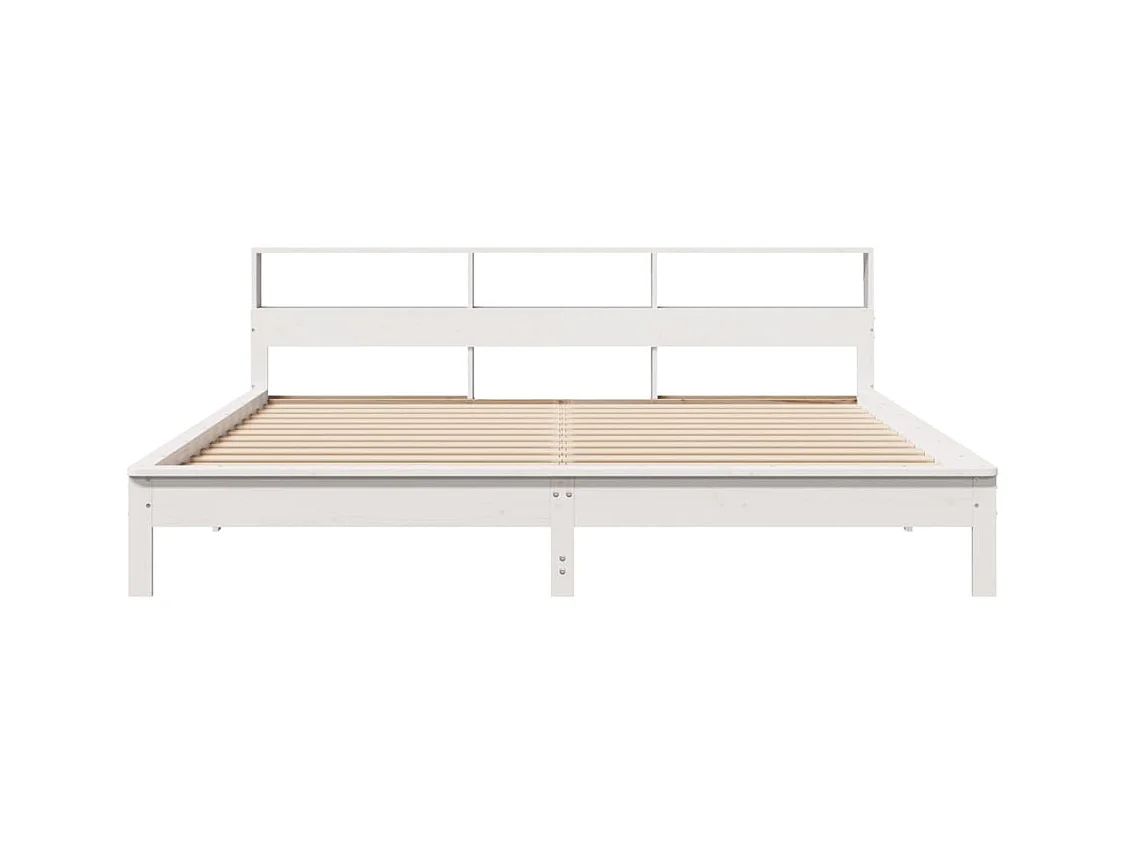 Cadre de lit sans matelas blanc 200x200 cm bois massif de pin