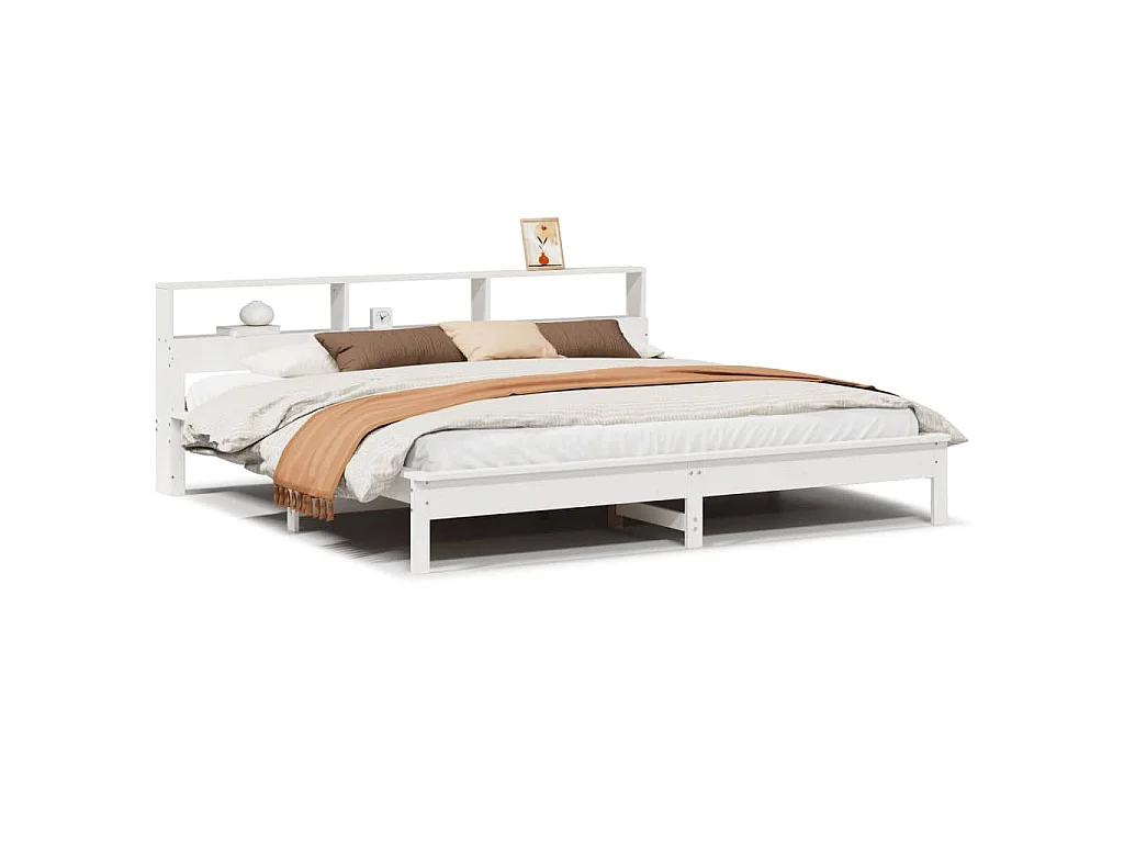 Bedframe zonder matras massief grenenhout wit 200x200 cm