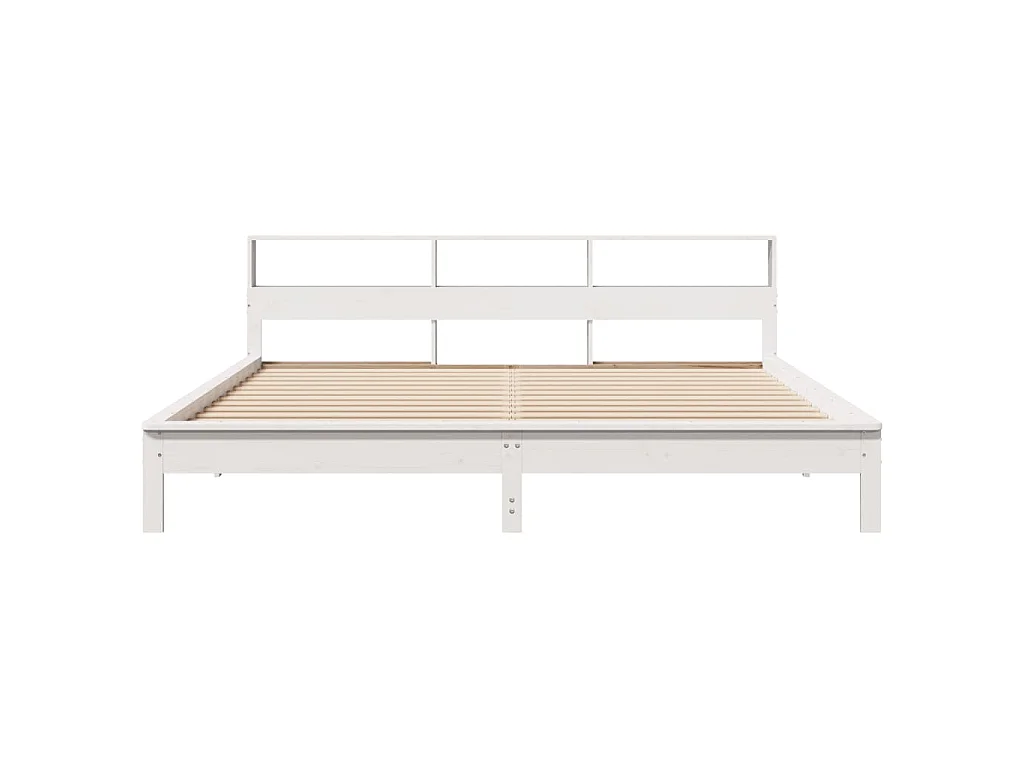 Bedframe zonder matras massief grenenhout wit 200x200 cm