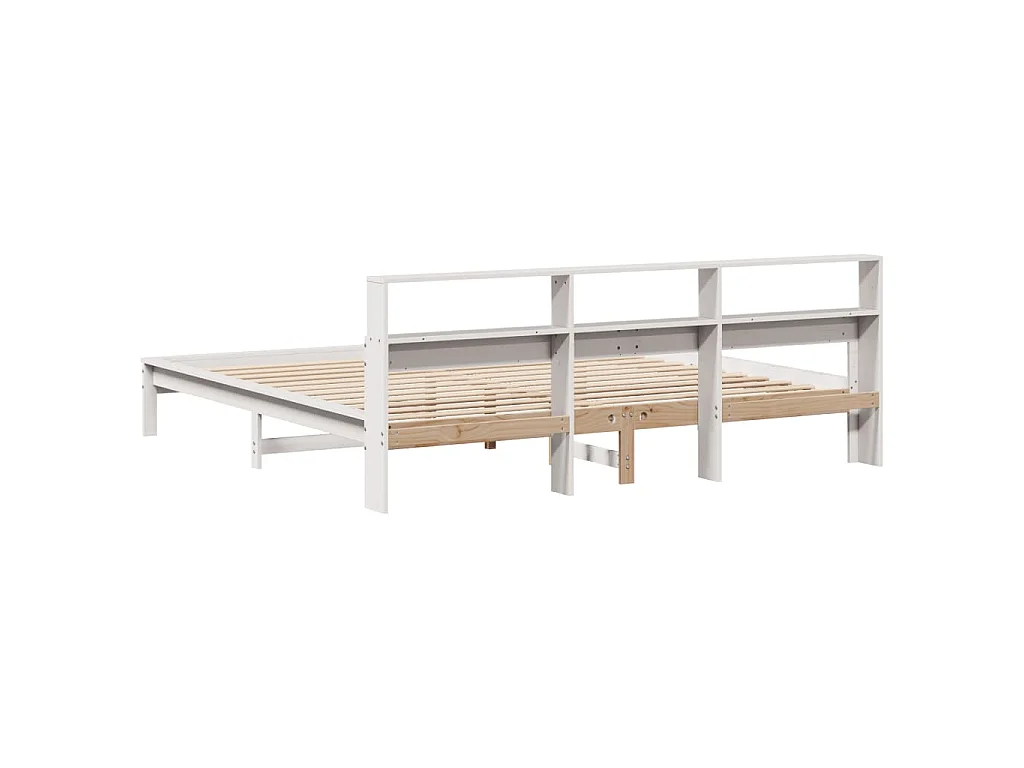 Bedframe zonder matras massief grenenhout wit 200x200 cm