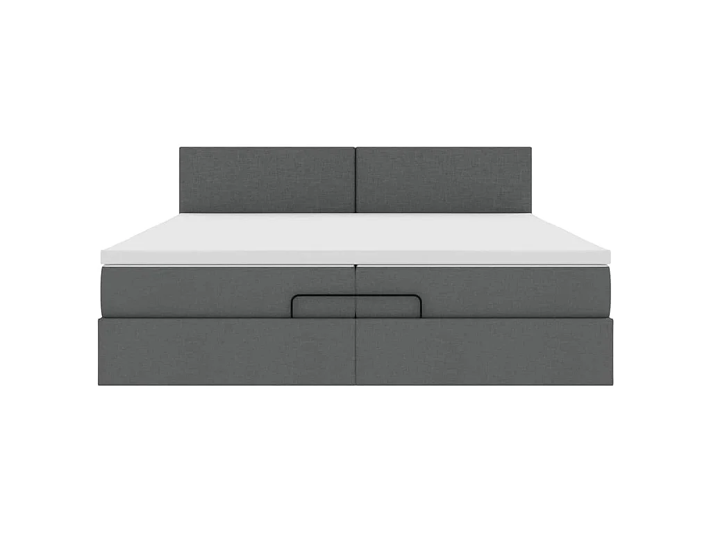 Ottoman-Bett mit Matratze Dunkelgrau 200x200 cm Stoff