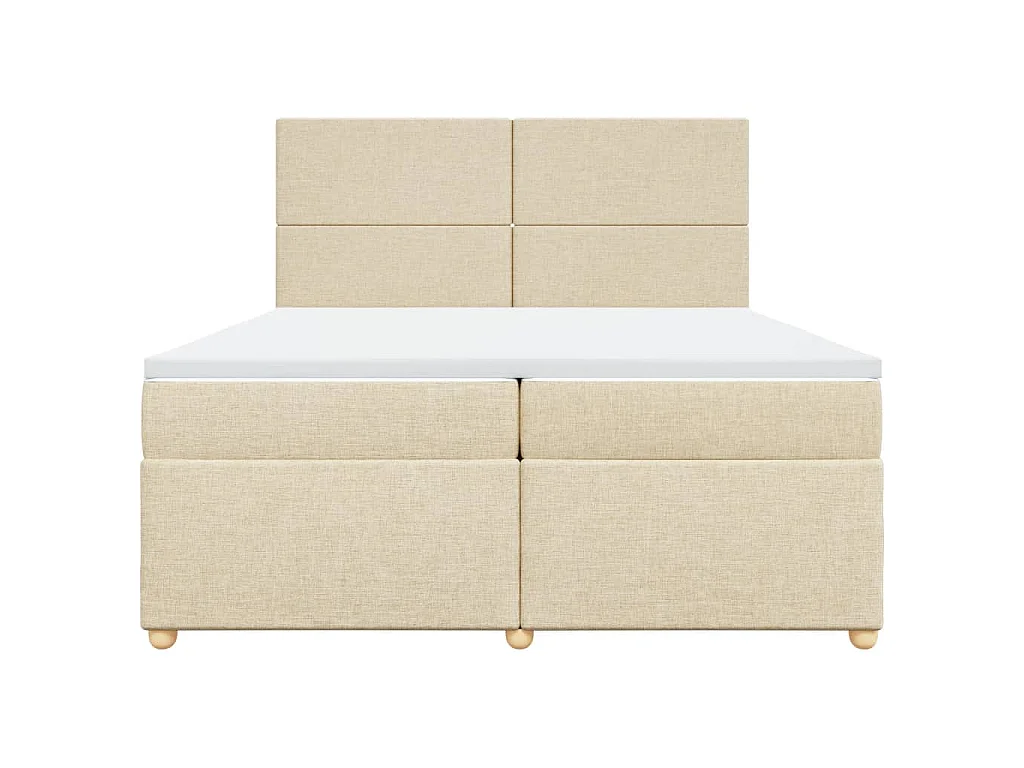 Giroletto a Molle con Materasso Crema 200x200 cm in Tessuto