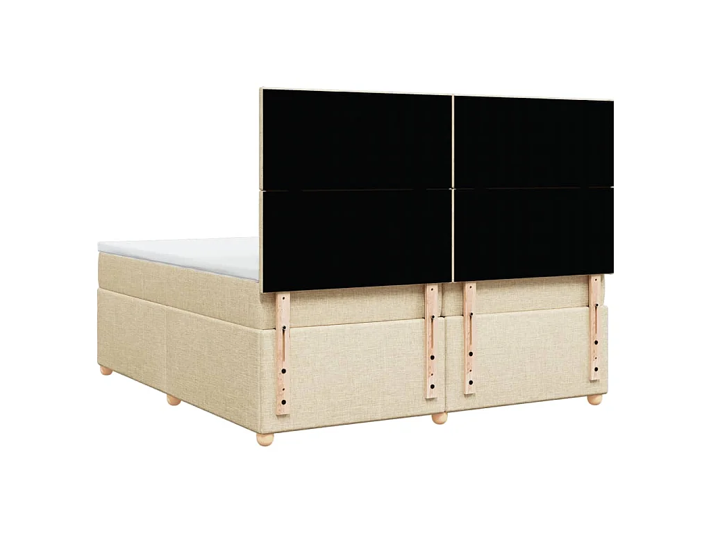 Giroletto a Molle con Materasso Crema 200x200 cm in Tessuto