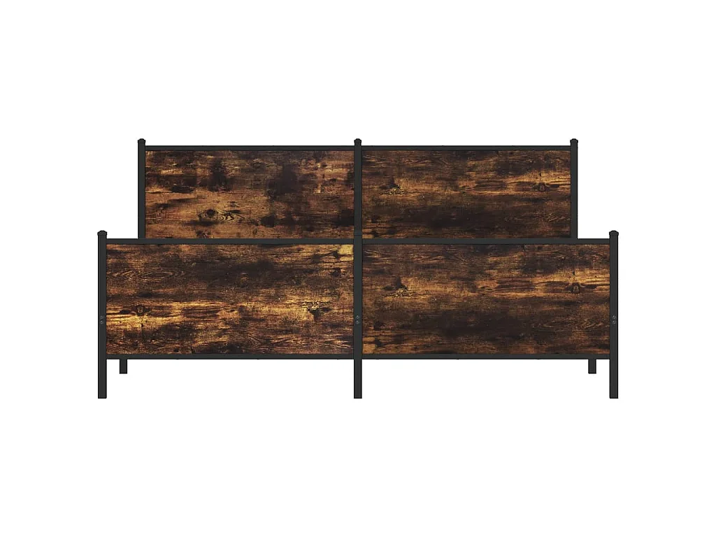 Estructura de cama sin colchón metal roble ahumado 200x200 cm