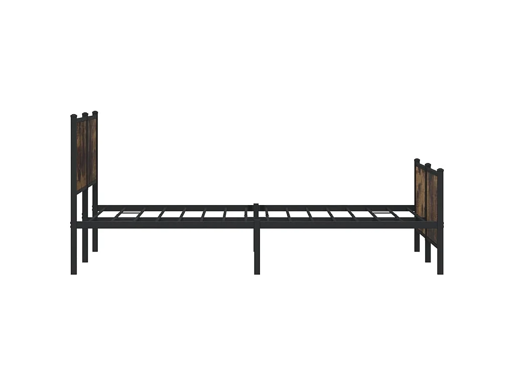 Estructura de cama sin colchón metal roble ahumado 200x200 cm