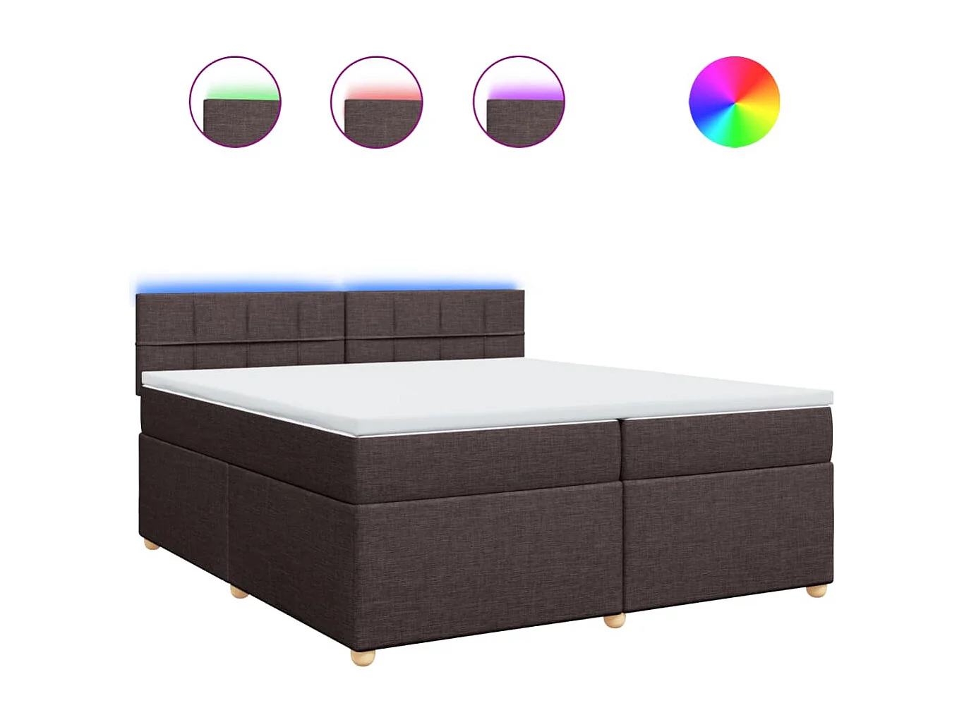 Boxspringbett mit Matratze Dunkelbraun 200x200 cm Stoff