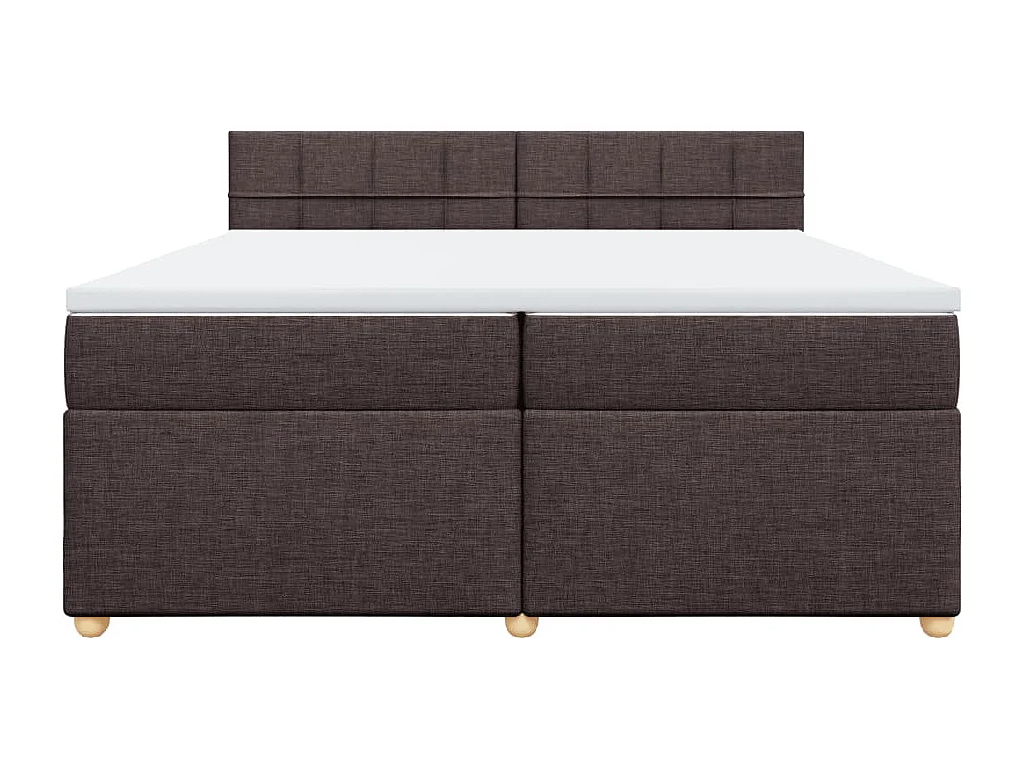 Boxspringbett mit Matratze Dunkelbraun 200x200 cm Stoff