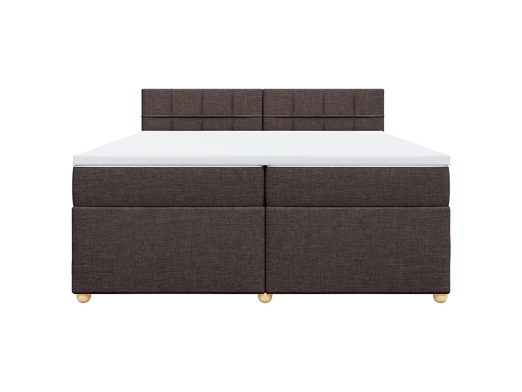 Cama com molas/colchão 200x200 cm tecido castanho-escuro