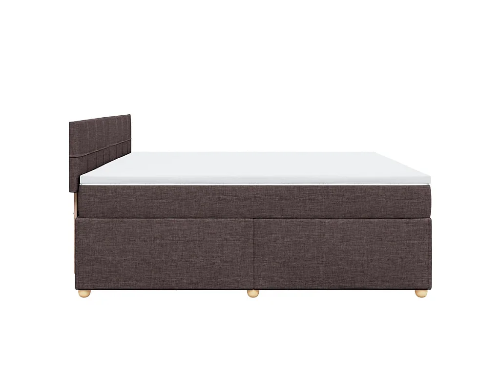 Cama com molas/colchão 200x200 cm tecido castanho-escuro