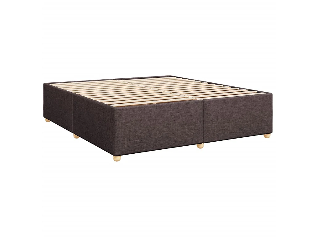 Cama com molas/colchão 200x200 cm tecido castanho-escuro