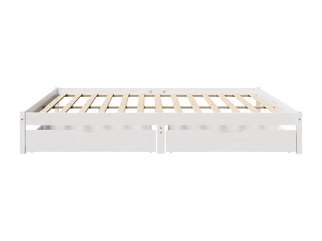 Bedframe zonder matras massief grenenhout wit 200x200 cm