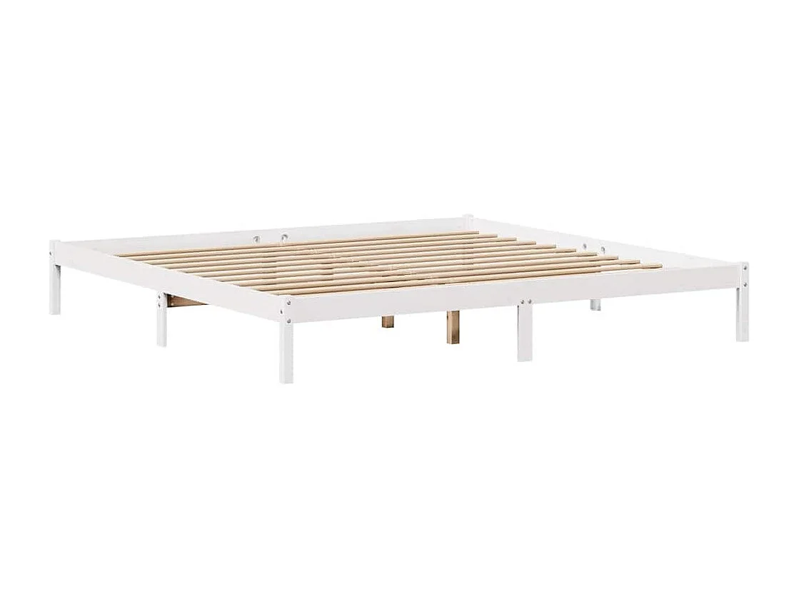 Bedframe zonder matras massief grenenhout wit 200x200 cm