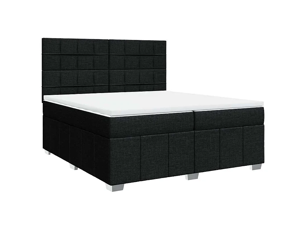 Boxspring met matras stof zwart 200x200 cm