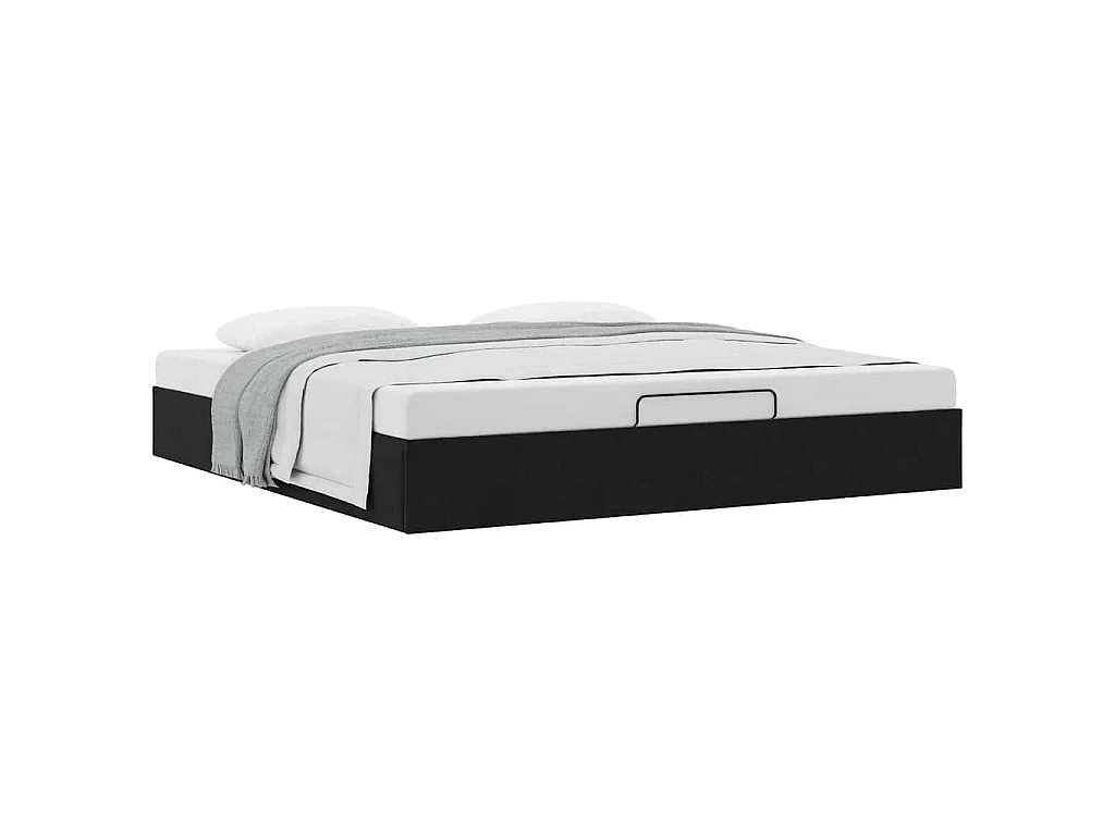 Ottoman bedframe zonder matras 200x200 cm fluweel zwart