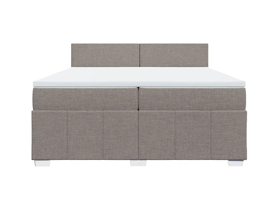 Boxspring met matras stof taupe 200x200 cm