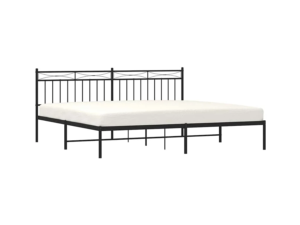 Estrutura de cama com cabeceira 193x203 cm metal preto