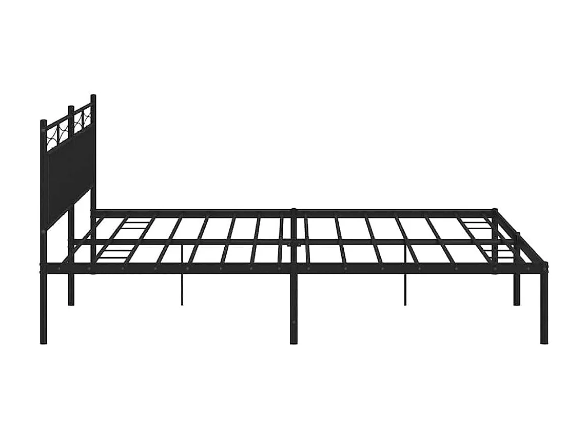 Bedframe met hoofdbord metaal zwart 193x203 cm