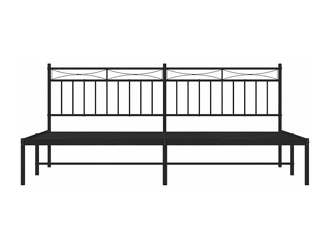Bedframe met hoofdbord metaal zwart 193x203 cm