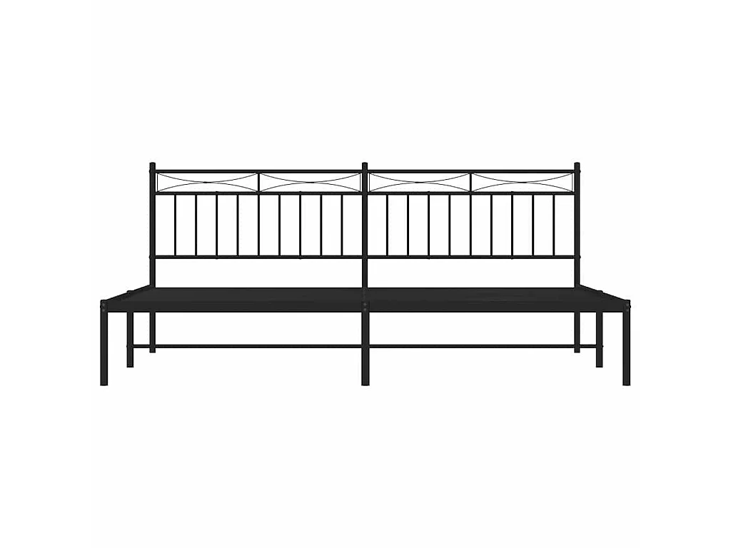 Cadre de lit métal sans matelas avec tête de lit noir 193x203cm