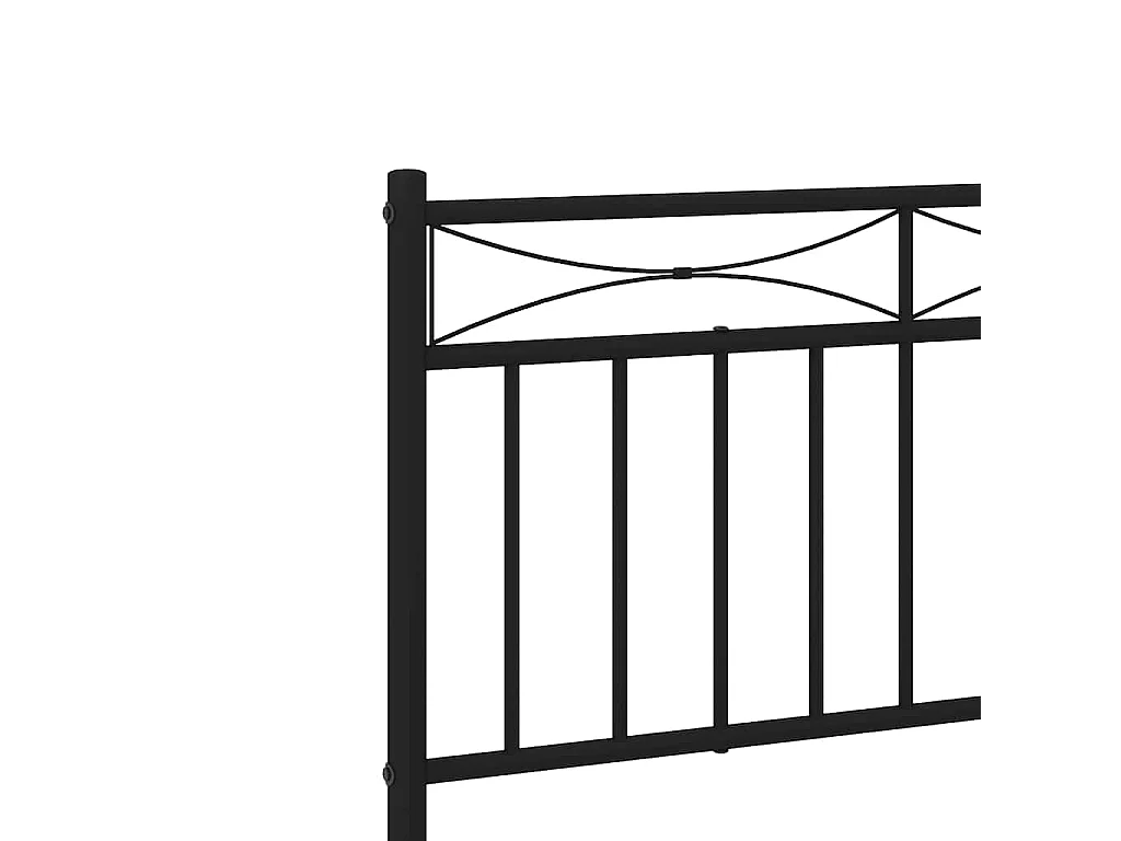 Cadre de lit métal sans matelas avec tête de lit noir 193x203cm