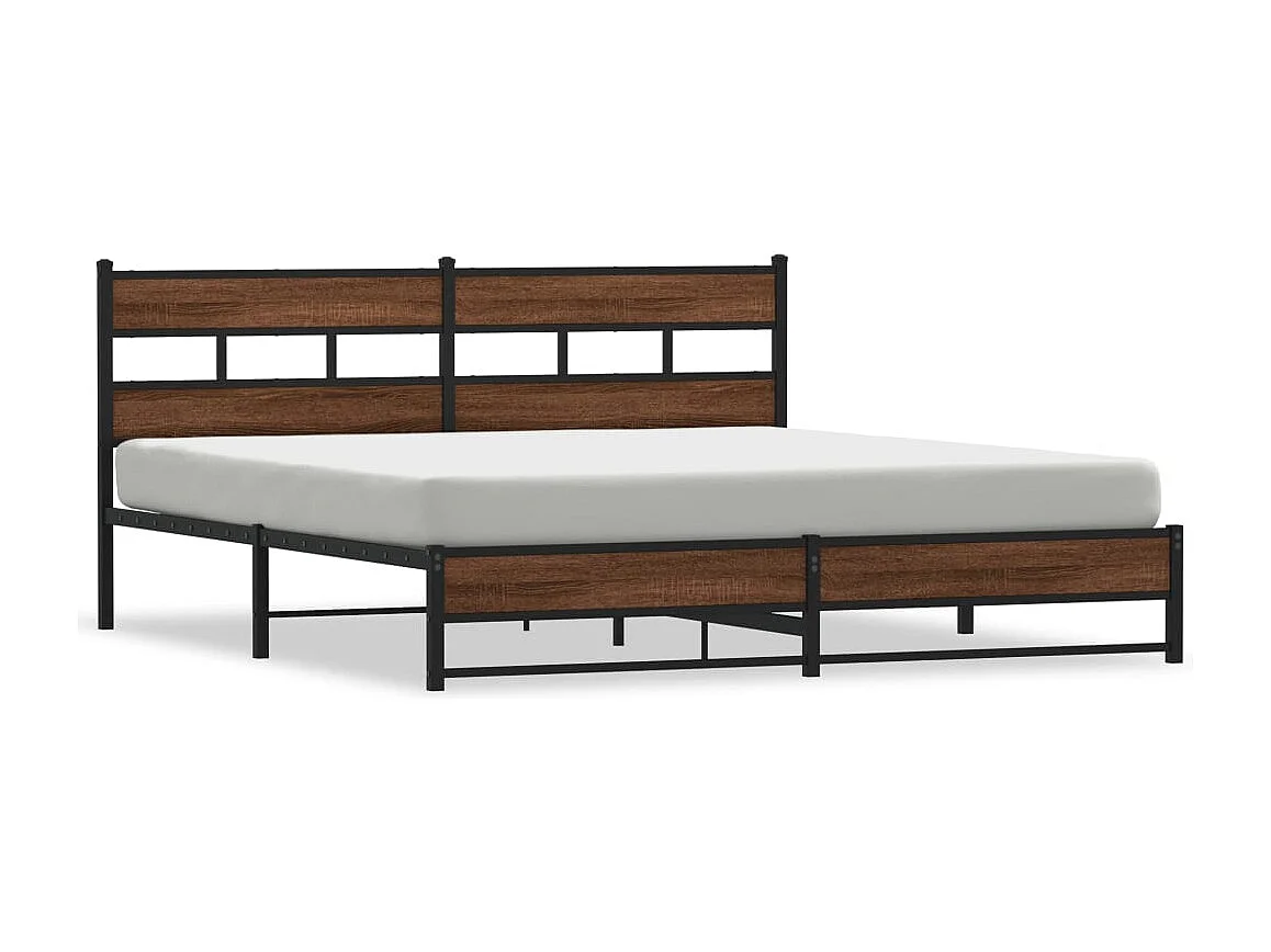 Cadre de lit en métal sans matelas chêne marron 200x200 cm