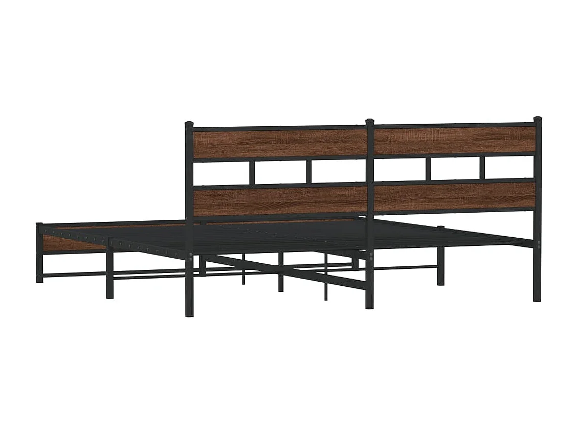 Cadre de lit en métal sans matelas chêne marron 200x200 cm