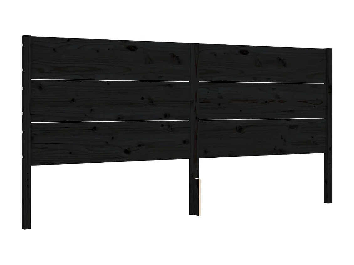 Massivholzbett mit Kopfteil Schwarz 200x200 cm