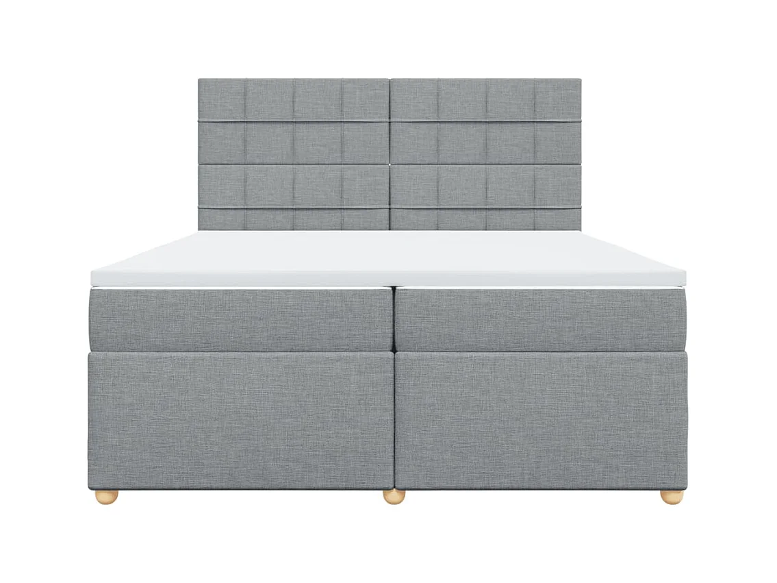 Sommier à lattes de lit avec matelas Gris clair 200x200cm Tissu