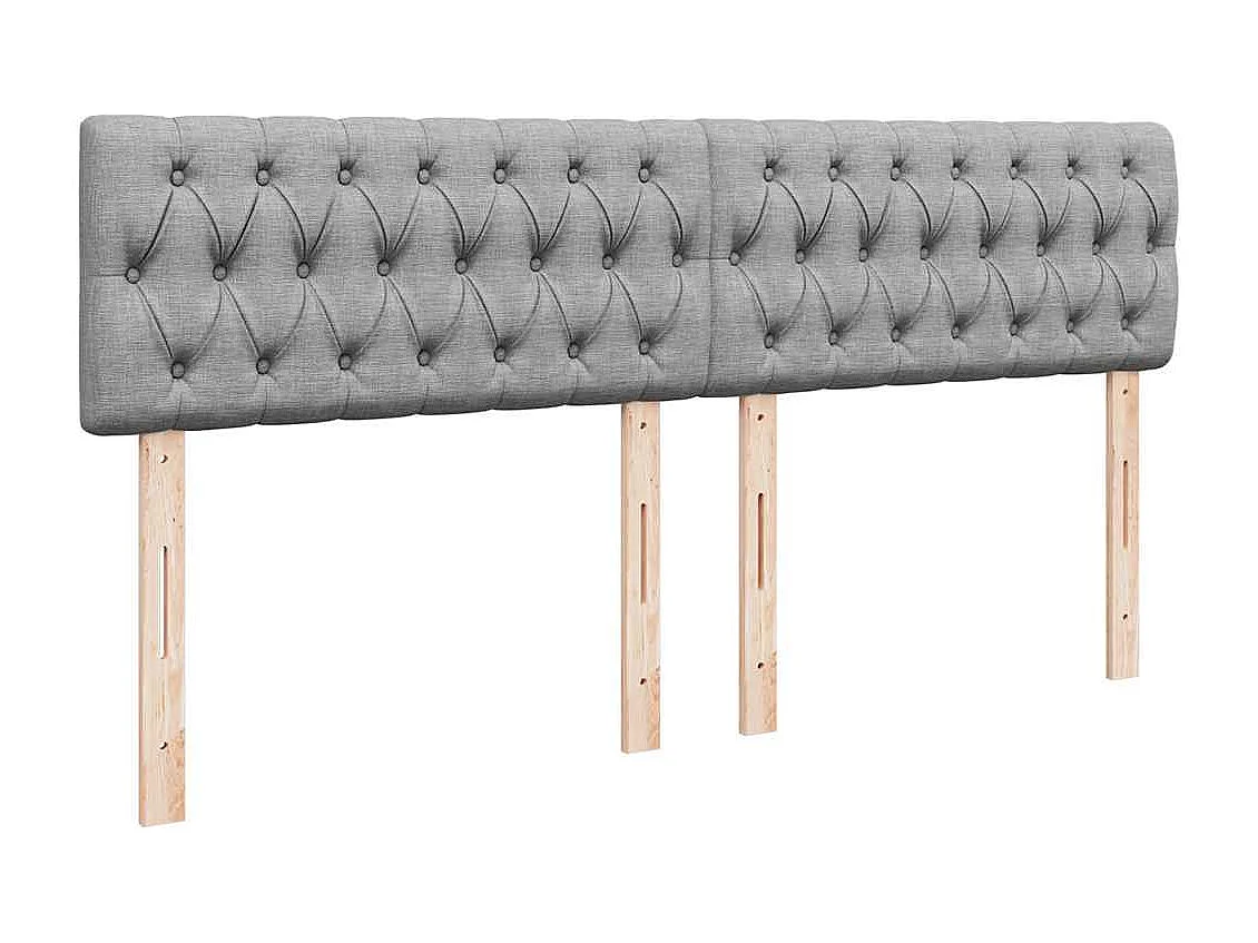 Cama com molas/colchão 200x200 cm tecido cinza-claro