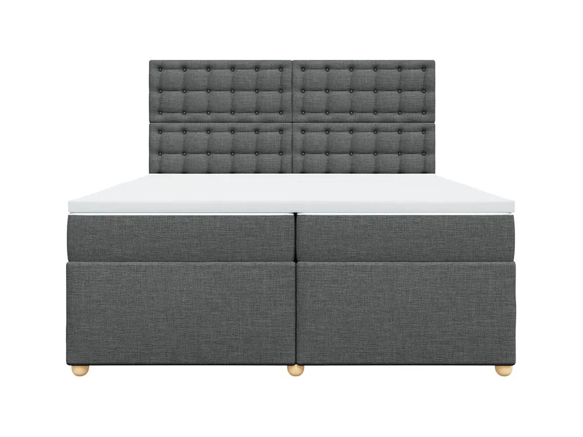Cama com molas/colchão 200x200 cm tecido cinzento-escuro