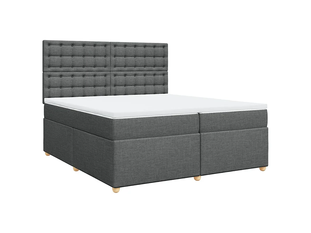 Boxspringbett mit Matratze Dunkelgrau 200x200 cm Stoff