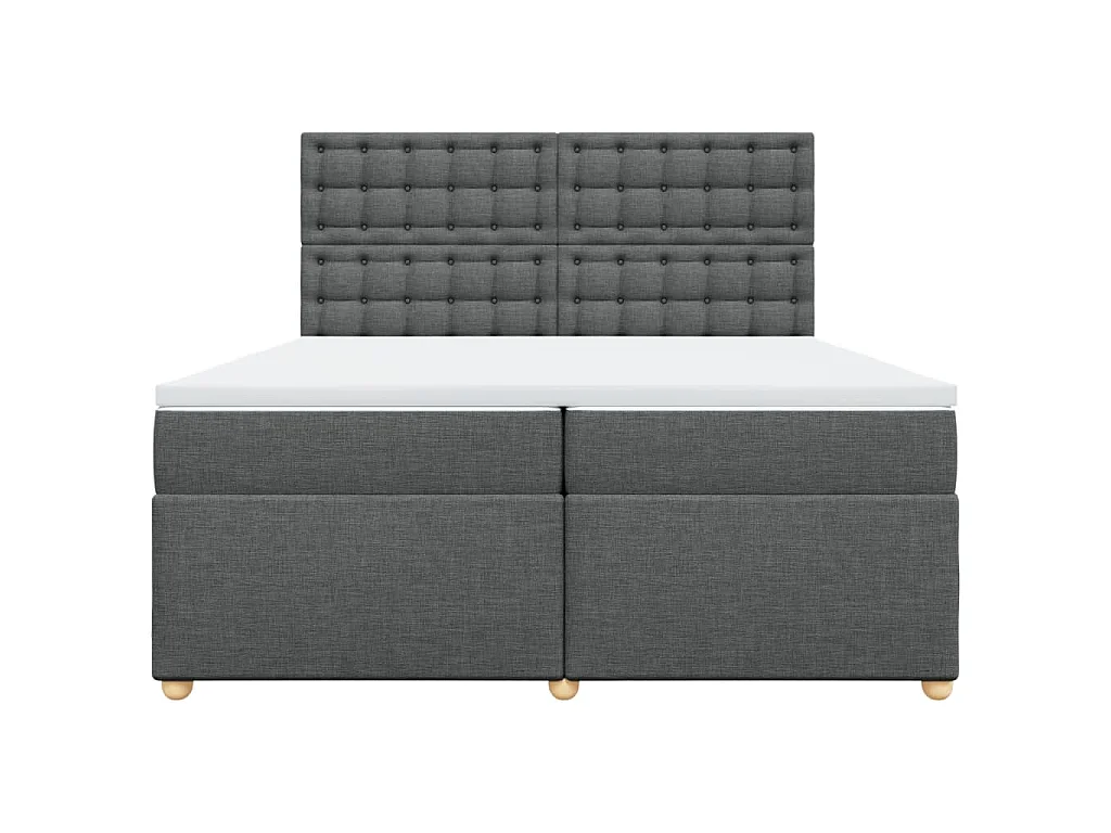 Boxspringbett mit Matratze Dunkelgrau 200x200 cm Stoff