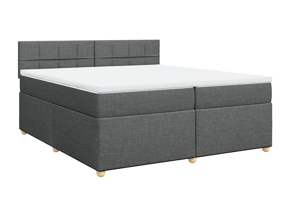 Sommier à lattes de lit avec matelas Gris foncé 200x200cm Tissu