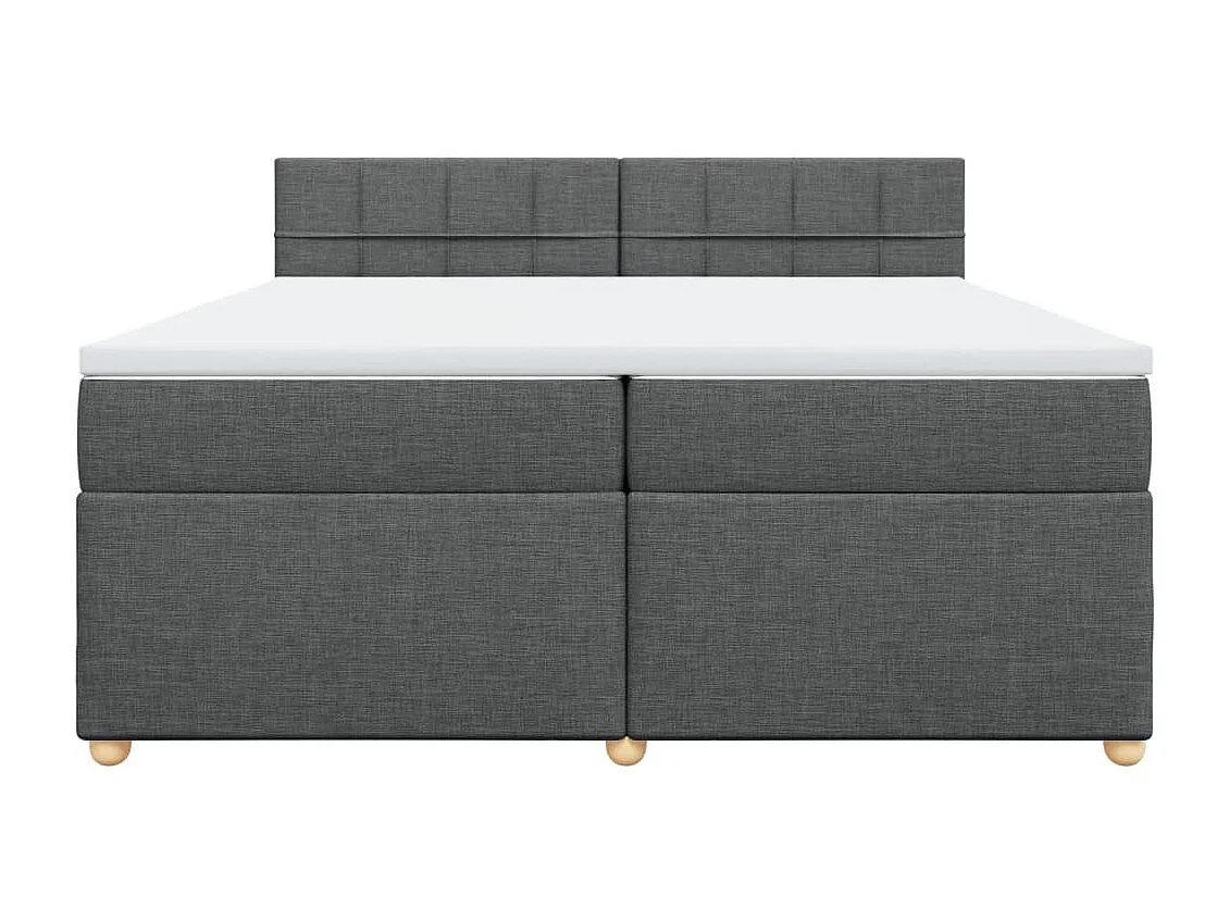 Sommier à lattes de lit avec matelas Gris foncé 200x200cm Tissu