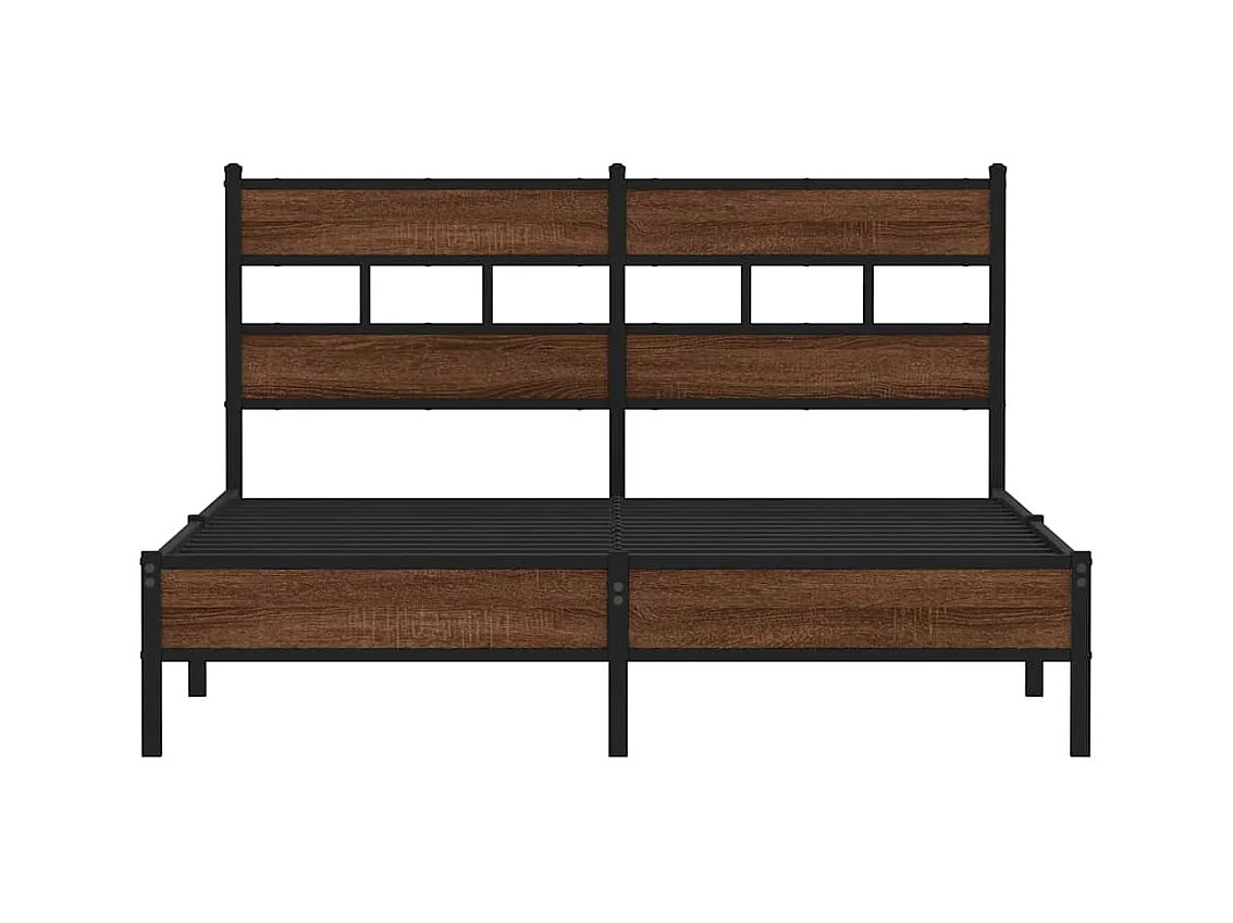 Cadre de lit sans matelas chêne marron 150x200 cm